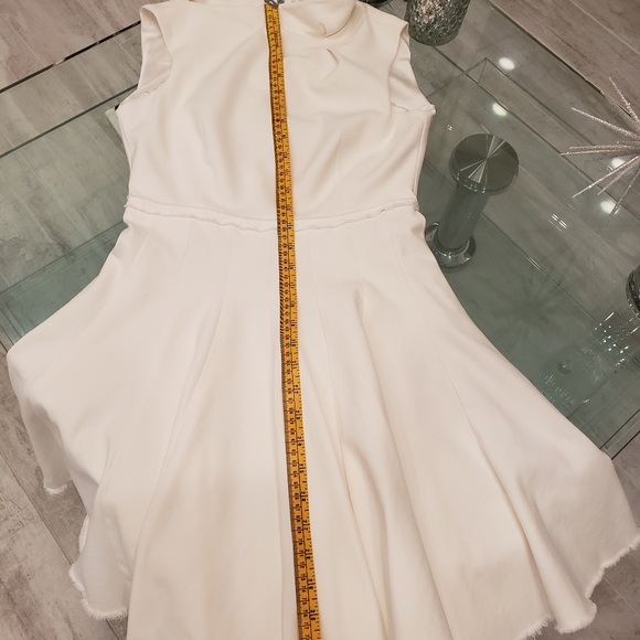 FLASH SALE NWOT - Zara asymmetric neck A-line skater dress in off white. - Picture 8 of 11